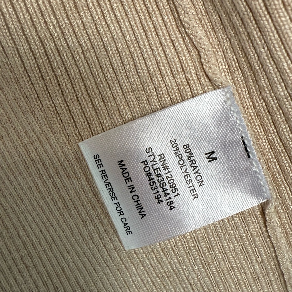 Beige Ribbed Zip-Up Cardigan size medium - Picture 6 of 10
